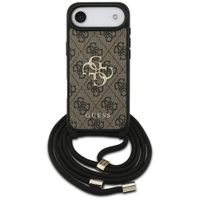 Etui Guess 4G Big Logo Cord Stap Crossbody do iPhone Air brązowy