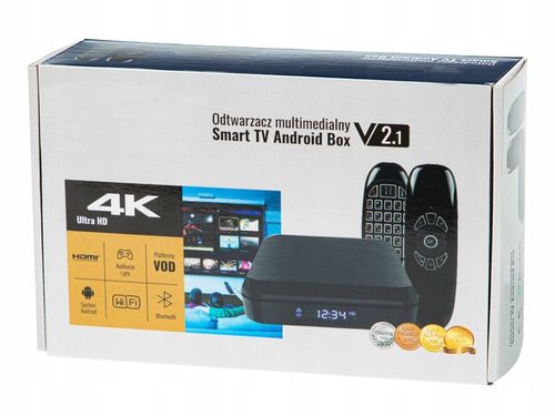 ANDROID BOX SMART TV ODTWARZACZ HDMI 4K WIFI USB PILOT PRZYSTAWKA BLUETOOTH na Arena.pl