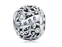Rodowany srebrny charms do pandora miesiąc czerwiec month june cyrkonie srebro 925 CHARM219