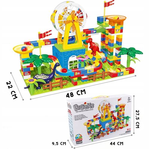KLOCKI KONSTRUKCYJNE DO BUDOWANIA TOR KULKOWY PARK DINOZAURÓW ZESTAW 255 EL na Arena.pl