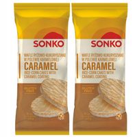 Sonko Wafle ryżowo-kukurydziane w polewie karmelowej 65 g x 2 sztuk
