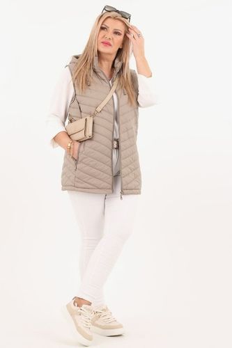 KAMIZELKA PIKOWANA DAMSKA PRZEJŚCIOWA DUŻE ROZMIARY BEZRĘKAWNIK Z KAPTUREM na Arena.pl