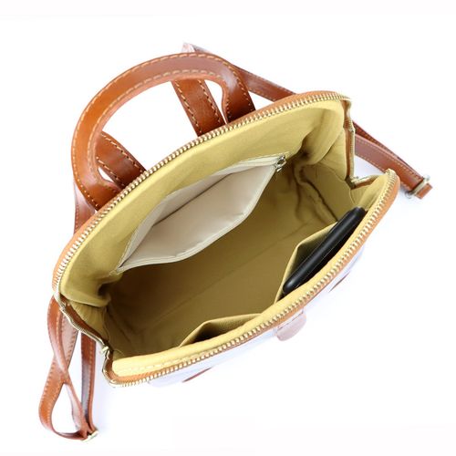 Florence Miejski Damski plecak skóra naturalna z kieszeniami na suwak na Arena.pl