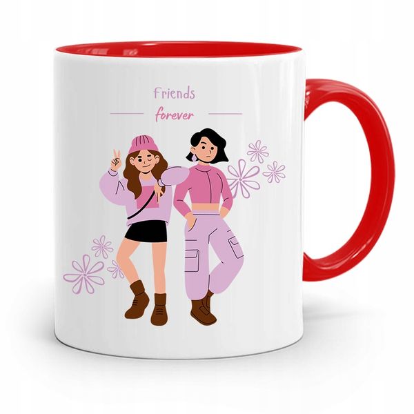 Kubek Czerwony Przyjaciela Friends Forever Prezent Z Nadrukiem Ze Zdjęciem zdjęcie 1