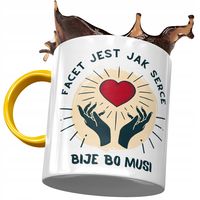 Kubek Żółty Śmieszny Facet Jest Jak Serce Prezent Z Nadrukiem Ze Zdjęciem