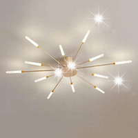 LAMPA LED ZYRANDOL SUFITOWA FAJERWERKI ZŁOTA KREATYWNA NOWOCZESNA 4500K 12W