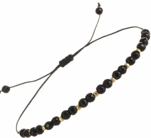 BRANSOLETKA DAMSKA DROBNE KORALIKI Z NATURALNEGO AGATU zdjęcie 2