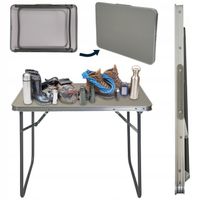 STÓŁ KEMPINGOWY SKŁADANY TURYSTYCZNY ALUMINIOWY STOLIK SC1000 SZARY