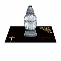 SZKLANA PODSTAWKA POD ZNICZE Z DEDYKACJĄ 30x20cm 489a