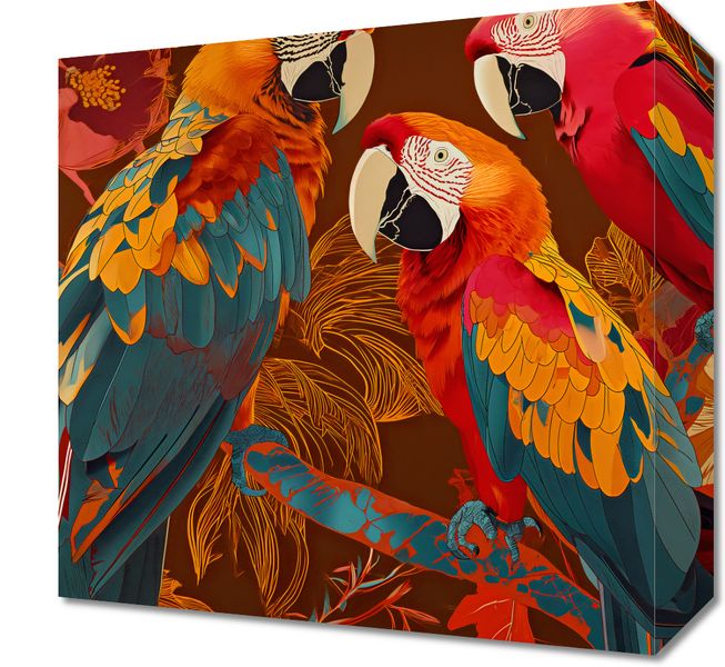 Obraz 30x30cm Kolorowe Ary zdjęcie 1