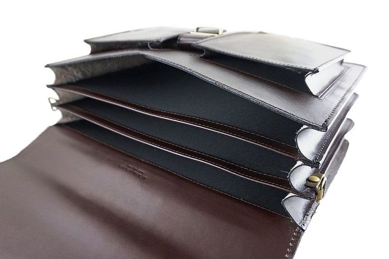 Aktówka męska - skóra naturalna - Czarna zdjęcie 5