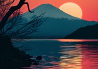 Plakat 42x29,7cm Góra Wieczorem