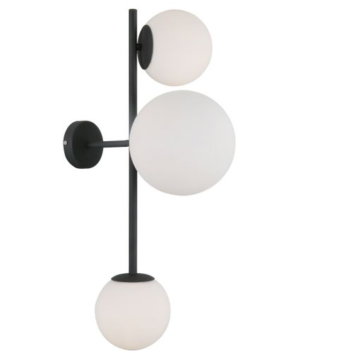Modernistyczna LAMPA ścienna VAILANTE WL-31221-3A-SBL Italux sufitowa OPRAWA szklane kule kinkiet czarny na Arena.pl