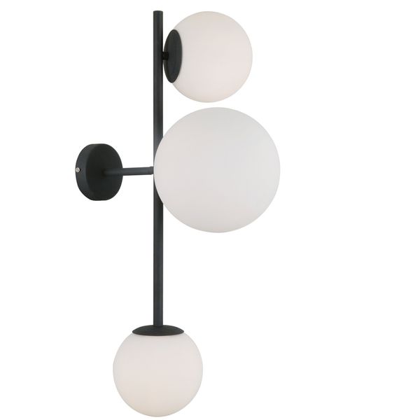 Modernistyczna LAMPA ścienna VAILANTE WL-31221-3A-SBL Italux sufitowa OPRAWA szklane kule kinkiet czarny zdjęcie 3