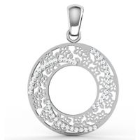 SREBRNY WISIOREK KOŁO W KWIATKI Z CYRKONIAMI SREBRO PRÓBY 925