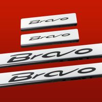 Listwa progowa FIAT BRAVO MK2 Stal nierdzewna 304 połysk z czarnymi literam