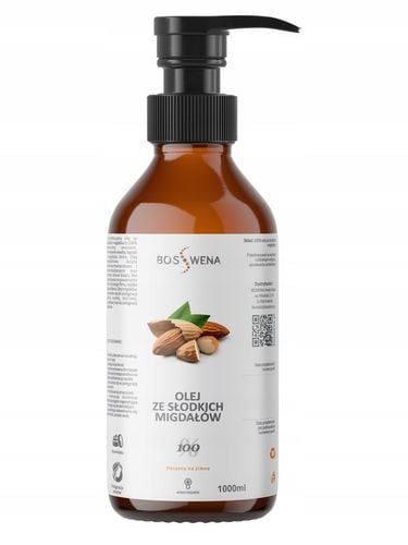 Olej ze słodkich migdałów 1l SZKŁO olej migdałowy 1000ml PREMIUM + POMPKA na Arena.pl