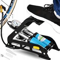 POMPKA NOŻNA DWUTŁOKOWA SAMOCHODOWA ROWEROWA MOCNA PORZĄDNA CZARNA