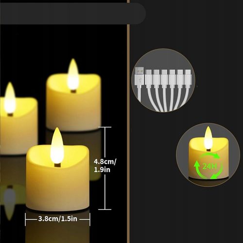 ZESTAW 6 ŚWIEC LED ŁADOWANE Z FUNKCJĄ TIMERA NA BOŻE NARODZENIE I HALLOWEEN na Arena.pl