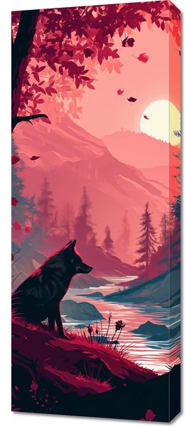 Obraz 40x100cm Wilk Przy Brzegu Lasu zdjęcie 1