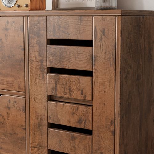 KOMODA DO SALONU RETRO SZAFKA POJEMNA DREWNIANA PÓŁKI LOFT 3 SZUFLADY na Arena.pl