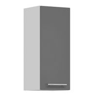 Tiffany T-2/G30 Szary połysk MDF szafka wisząca drzwiczki, półki, szybko