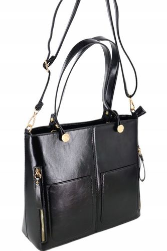 Torebka damska klasyczna teczka duża A4 wiele kieszeni wielozadaniowa na Arena.pl