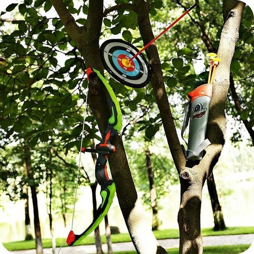 ŁUK DLA DZIECI ZESTAW Z TARCZĄ STRZAŁAMI KOŁCZANEM BEZPIECZNY ŚWIECĄCY DUŻY na Arena.pl