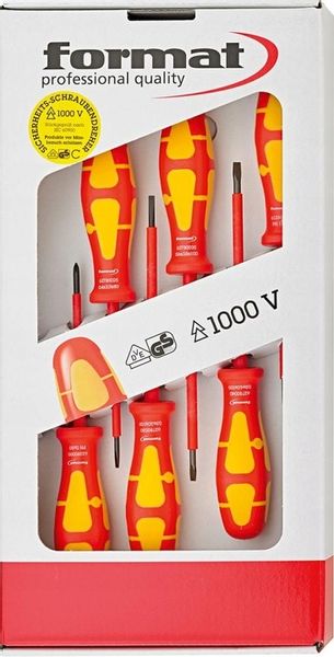 Zestaw wkrętaków 6-cz, Śrubokręty dla elektryków izolowane 1000V VDE FORMAT zdjęcie 1