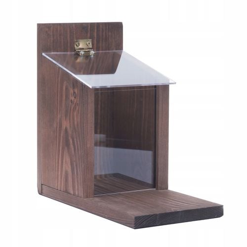 Karmnik Dla Wiewiórek Drewniany Domek Impregnowany Duży Orzechowa na Arena.pl