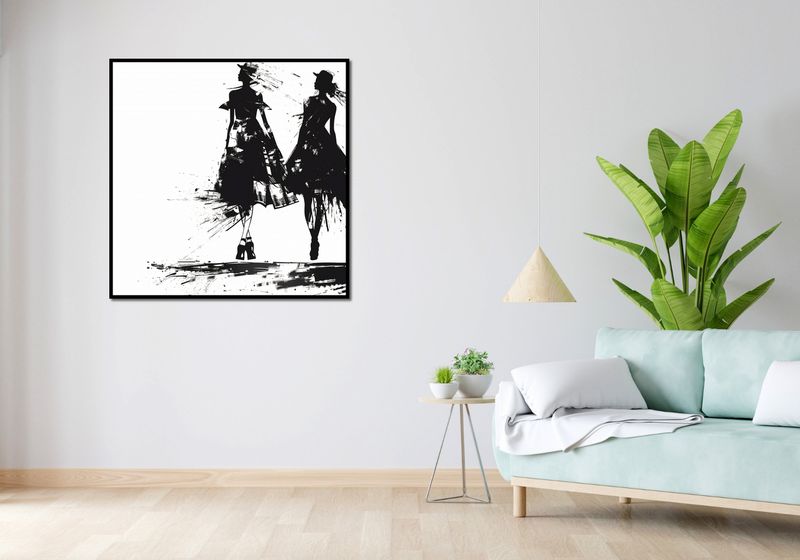Plakat 100x100cm Atramentowy Przerys zdjęcie 4