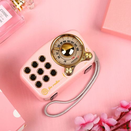 Radioodtwarzacz Feegar Retro Bluetooth różowy na Arena.pl