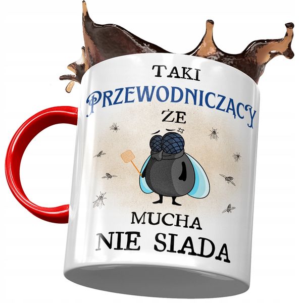 Kubek Czerwony Dla Przewodniczącego Że Mucha Nie Z Nadrukiem Ze Zdjęciem zdjęcie 1