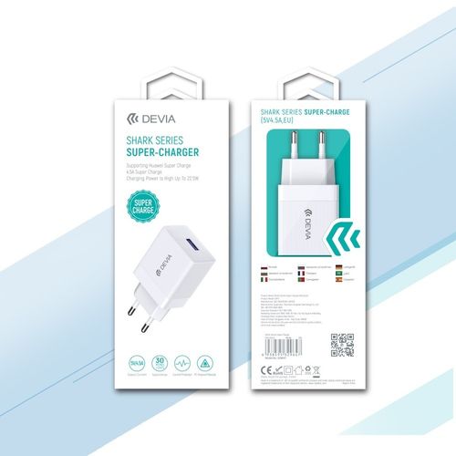 Ładowarka sieciowa Devia Shark super quick charge 4,5A biała na Arena.pl