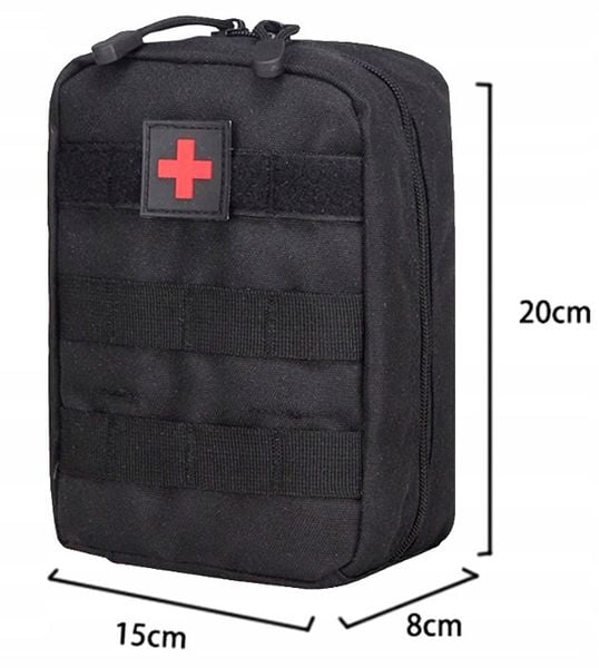 Apteczka Saszetka wojskowa taktyczna MOLLE kieszeń  C51_Czarny zdjęcie 5