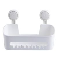 Półka, koszyk łazienkowy na przyssawkę biały - Yoka Home