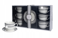LIVELLO Serwis Kawowy 6 x Filiżanka 250 ml Spodkiem 14 cm Do Kawy ORNAMENT