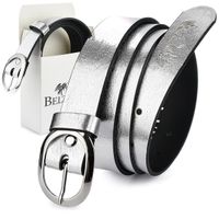 Beltimore skórzany damski pasek do spodni 3 cm antyalergiczny czarny U55