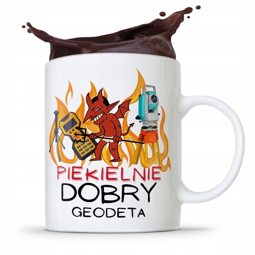 Kubek Prezent Dla Geodety Piekielnie Dobry Geodeta Z Nadrukiem Ze Zdjęciem na Arena.pl