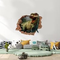 Naklejka Samoprzylepna Dla DZIECI Cegły DINOZAUR Mur 3D 80cm x 60cm