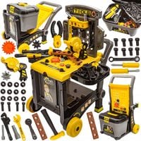 ZESTAW Stolik MAJSTERKOWICZA WARSZTAT dla DZIECI Narzędzia Walizka TACZKA