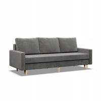 KANAPA BLANK JASNY SZARY w Stylu Skandynawskim KRONOS Rozkładana Wygodna