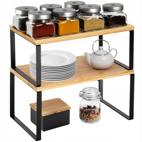 REGAŁ KUCHENNY NA PRZYPRAWY DREWNIANY PÓŁKA ORGANIZER STOJAK BIUROWY na Arena.pl