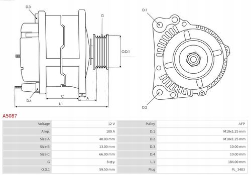 A5087 ALTERNATOR AS-PL na Arena.pl
