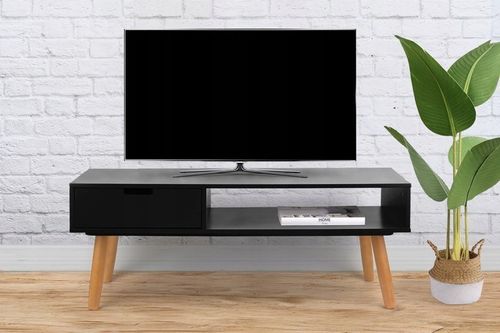 KOMODA Szafka RTV Kredens Regał na Telewizor z Szufladą CZARNY na Arena.pl