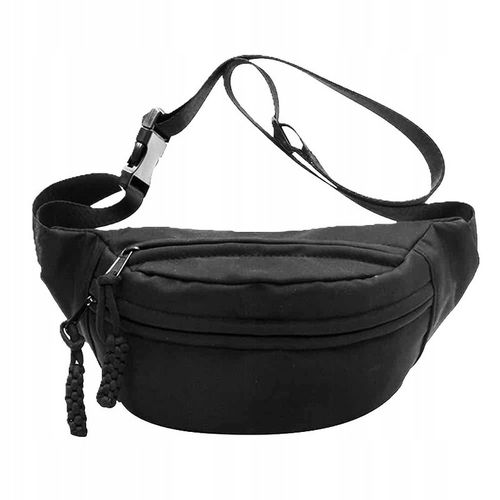 NERKA SASZETKA DAMSKA CZARNA POJEMNA LEKKA PODRÓŻNA BIODROWA ŚWIETNA na Arena.pl