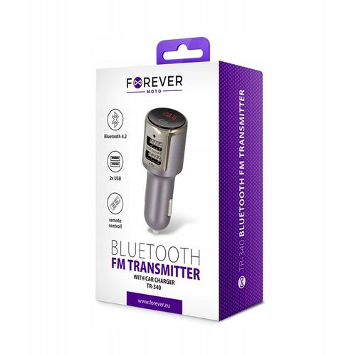 Forever transmiter FM Bluetooth TR-340 srebrny na Arena.pl