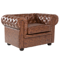 Fotel ekoskóra złoty brąz CHESTERFIELD
