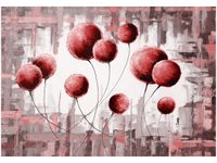 100 70CM OBRAZ PŁÓTNO ABSTRAKCYJNE DMUCHAWCE CZERWIENI PŁÓTNO RAMA