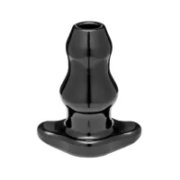 perfect fit double tunnel plug medium black - model z podwojnym